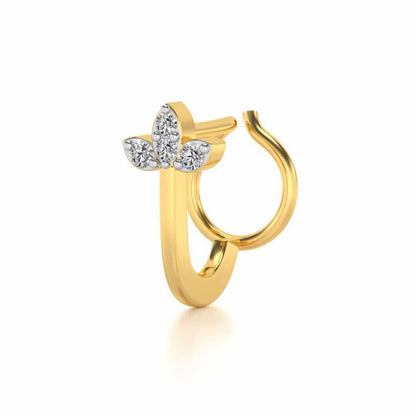 Lynx Silver Nosepin - Yellow Gold - Image 3