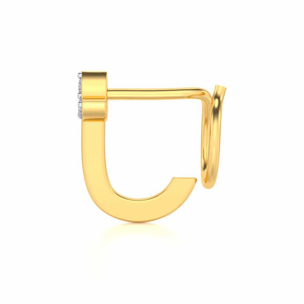 Lynx Silver Nosepin - Yellow Gold - Image 4