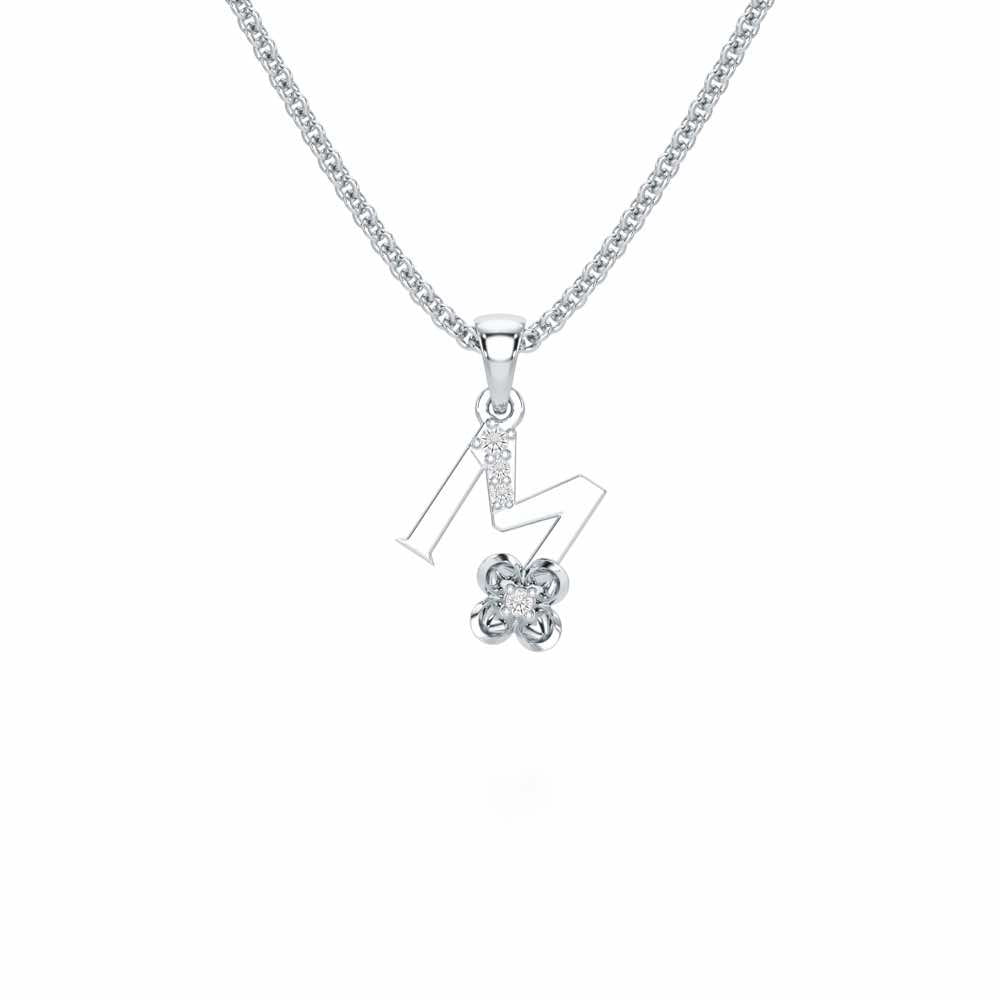 M-Glint Silver Pendant - White Gold - Image 1