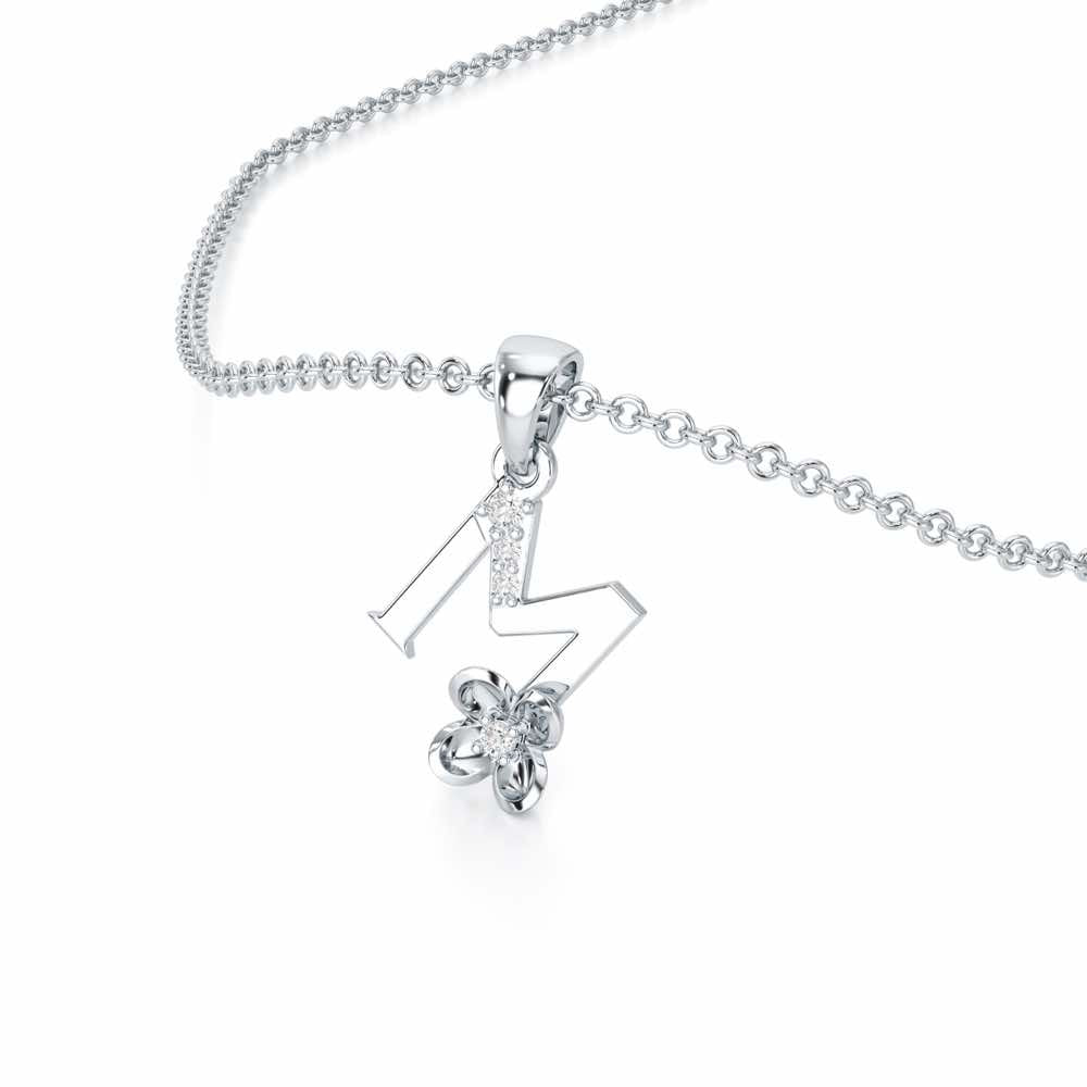 M-Glint Silver Pendant - White Gold - Image 2