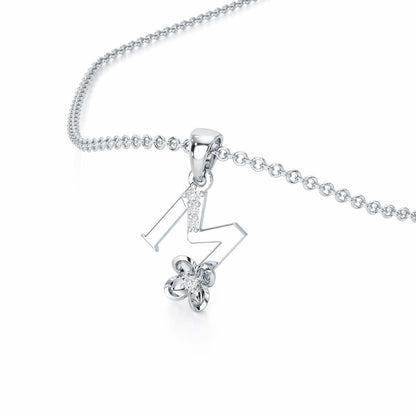 M-Glint Silver Pendant - White Gold - Image 2