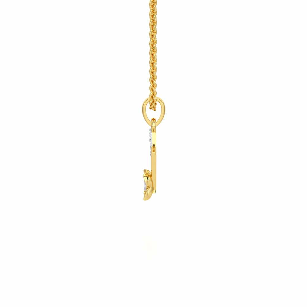 M-Glint Silver Pendant - Yellow Gold - Image 3
