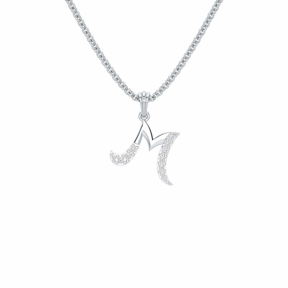 M-Luke Silver Pendant - White Gold - Image 1