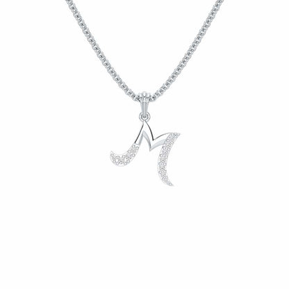 M-Luke Silver Pendant - White Gold - Image 1