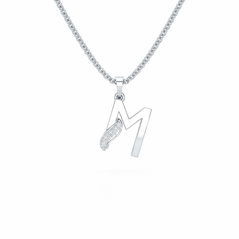 M-Spark Silver Pendant - White Gold - Image 1