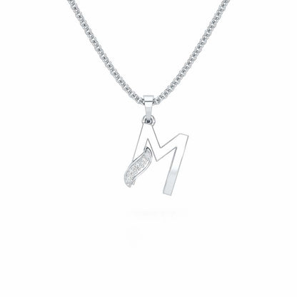 M-Spark Silver Pendant - White Gold - Image 1