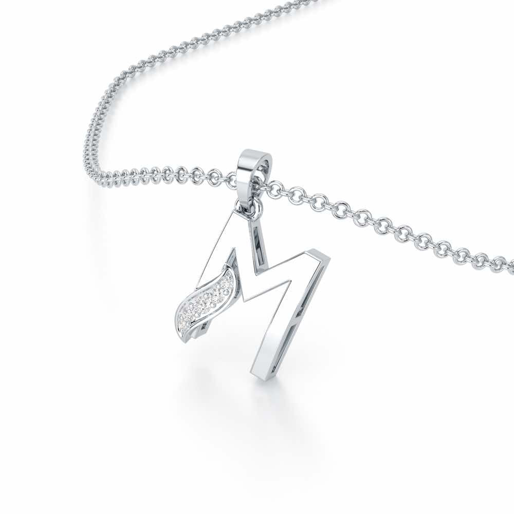 M-Spark Silver Pendant - White Gold - Image 2