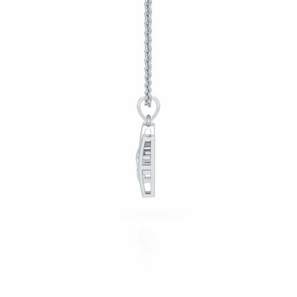 M-Spark Silver Pendant - White Gold - Image 3