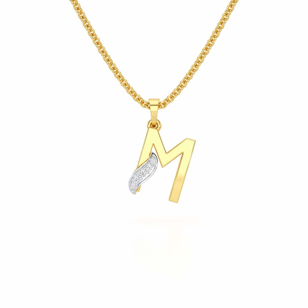 M-Spark Silver Pendant - Yellow Gold - Image 1