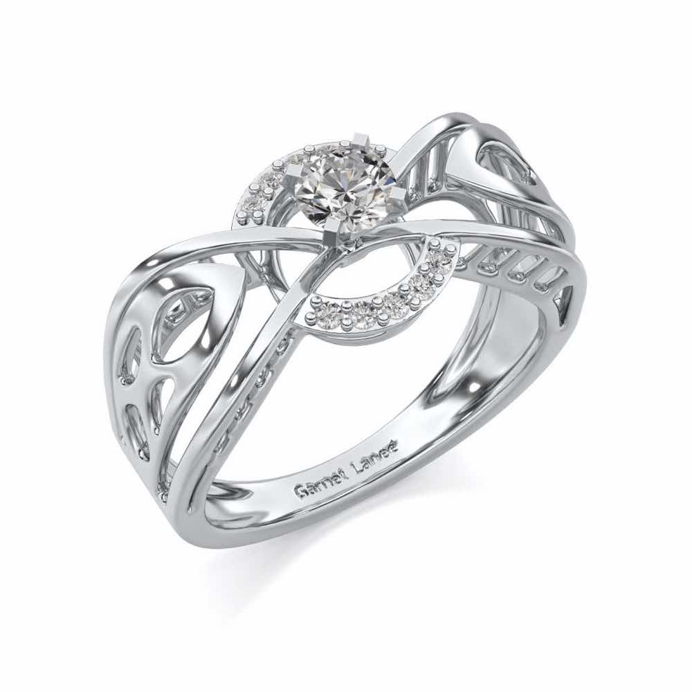 Maela Solitaire Ring - White Gold - Image 1