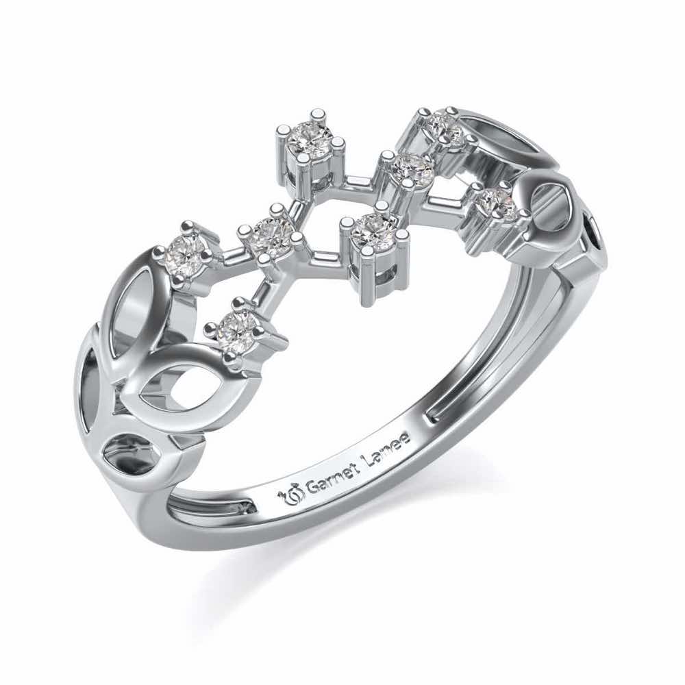 Magic Constellation Silver Ring - White Gold - Image 1