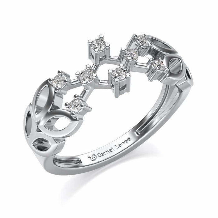 Magic Constellation Silver Ring - White Gold - Image 1