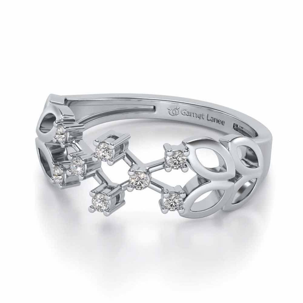 Magic Constellation Silver Ring - White Gold - Image 2