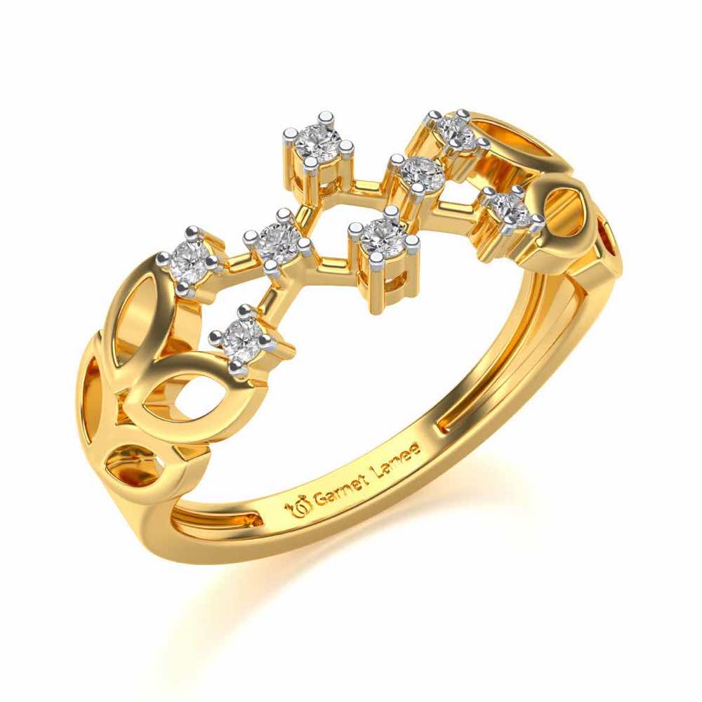 Magic Constellation Silver Ring - Yellow Gold - Image 1
