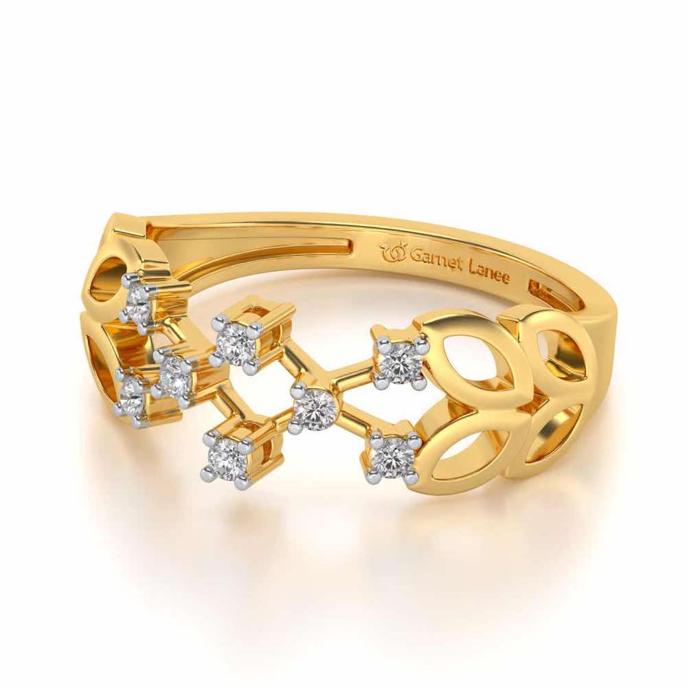 Magic Constellation Silver Ring - Yellow Gold - Image 2
