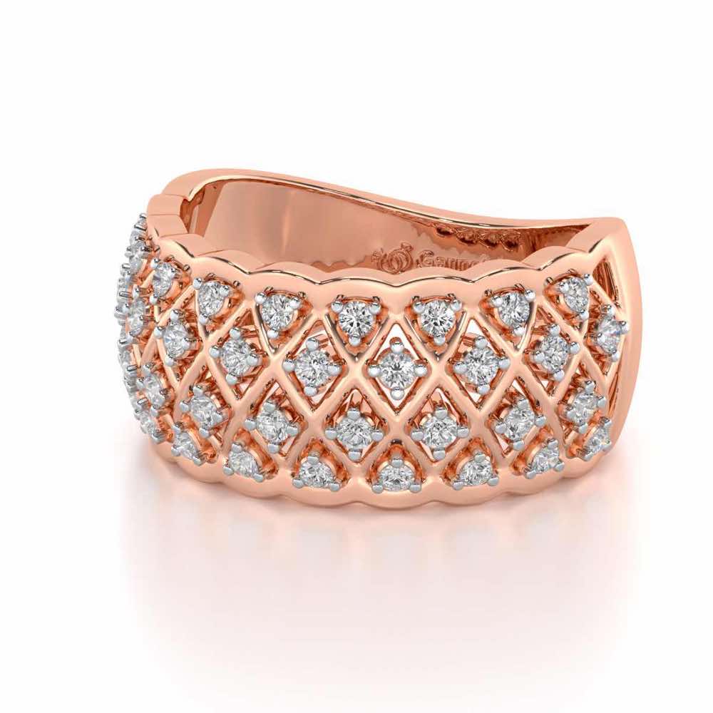Magic Mesh Silver Band Ring - Rose Gold - Image 2
