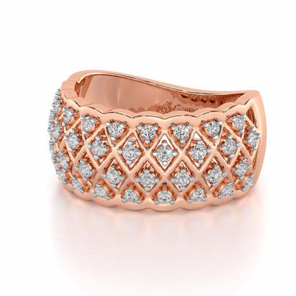 Magic Mesh Silver Band Ring - Rose Gold - Image 2
