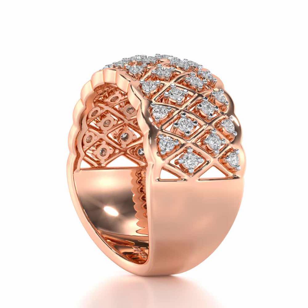 Magic Mesh Silver Band Ring - Rose Gold - Image 3