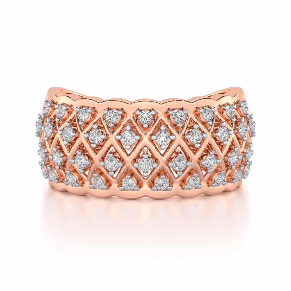 Magic Mesh Silver Band Ring - Rose Gold - Image 4