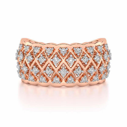 Magic Mesh Silver Band Ring - Rose Gold - Image 4
