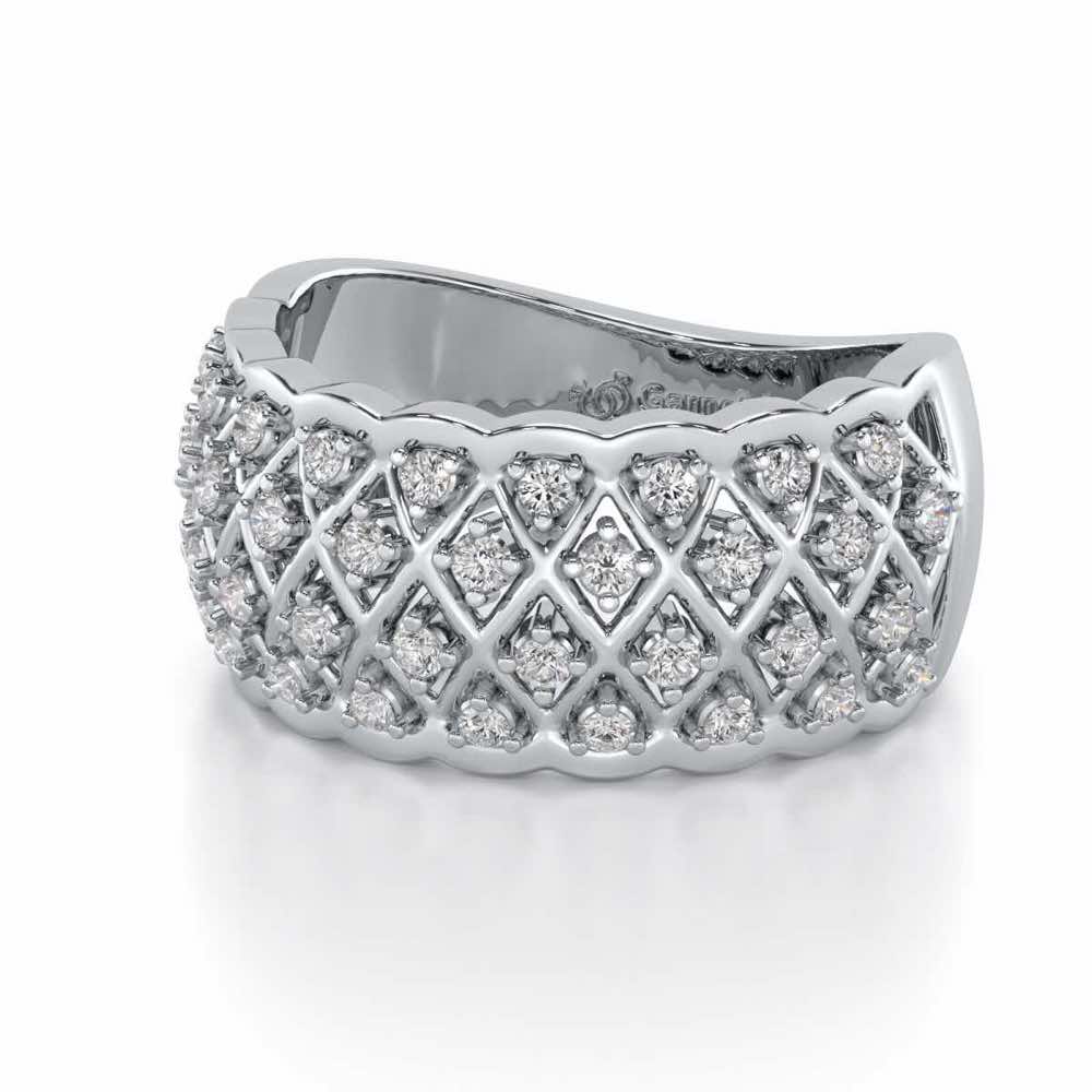 Magic Mesh Silver Band Ring - White Gold - Image 2