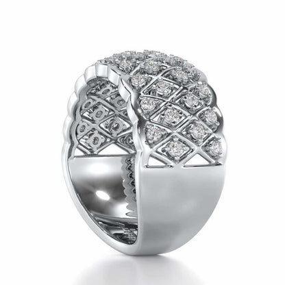 Magic Mesh Silver Band Ring - White Gold - Image 3