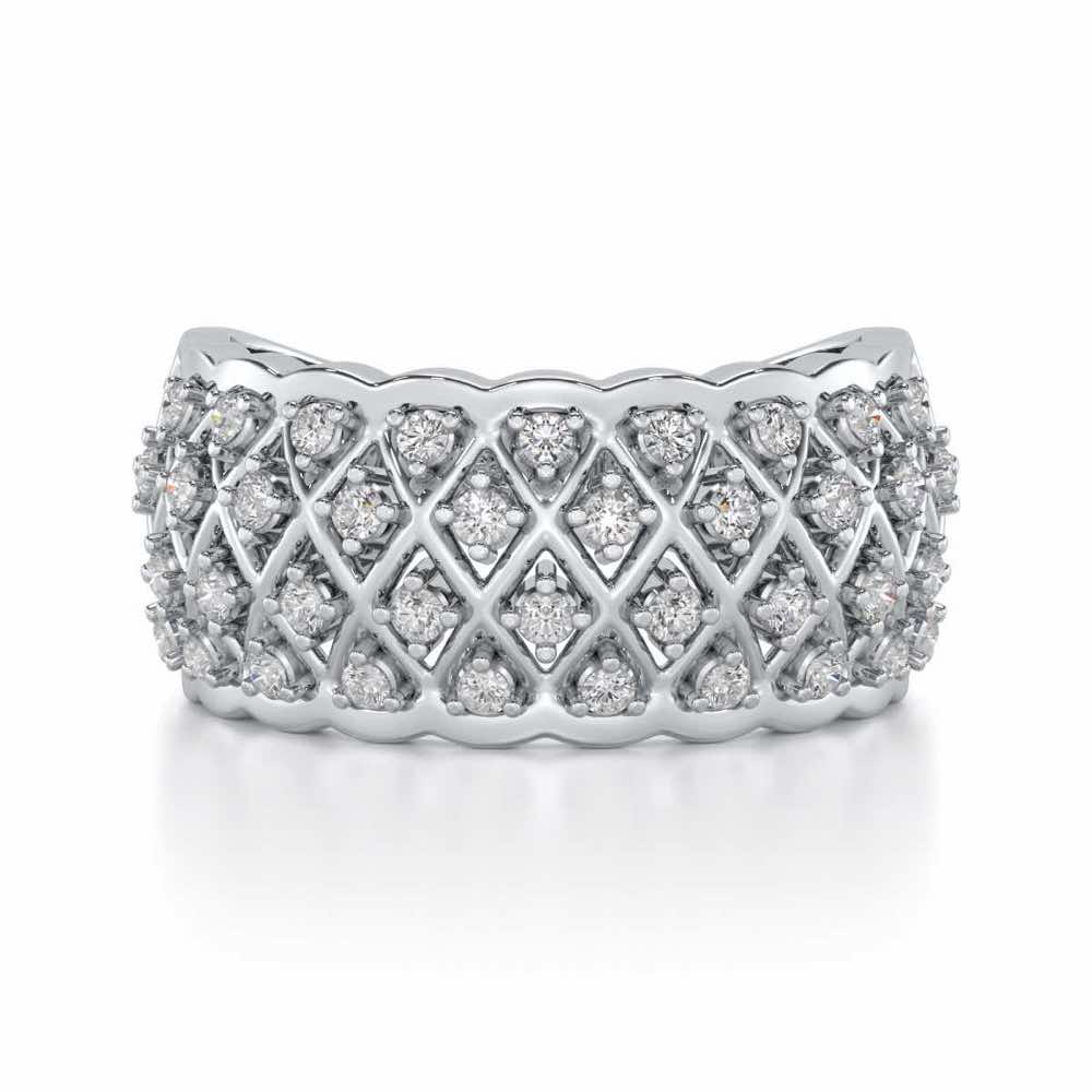 Magic Mesh Silver Band Ring - White Gold - Image 4