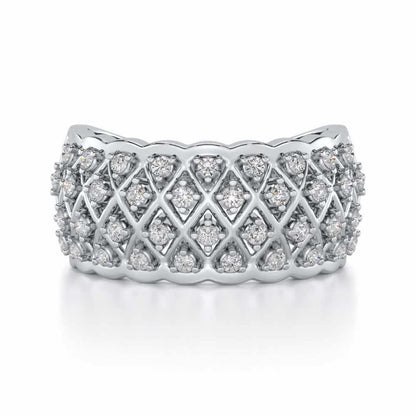 Magic Mesh Silver Band Ring - White Gold - Image 4