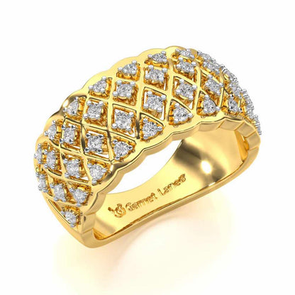 Magic Mesh Silver Band Ring - Yellow Gold - Image 1