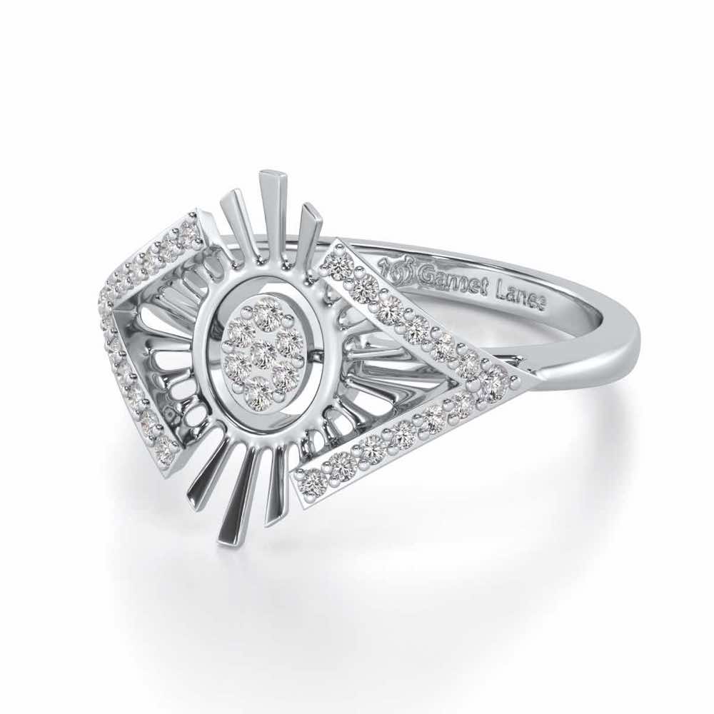 Majestic Charm Silver Ring - White Gold - Image 2
