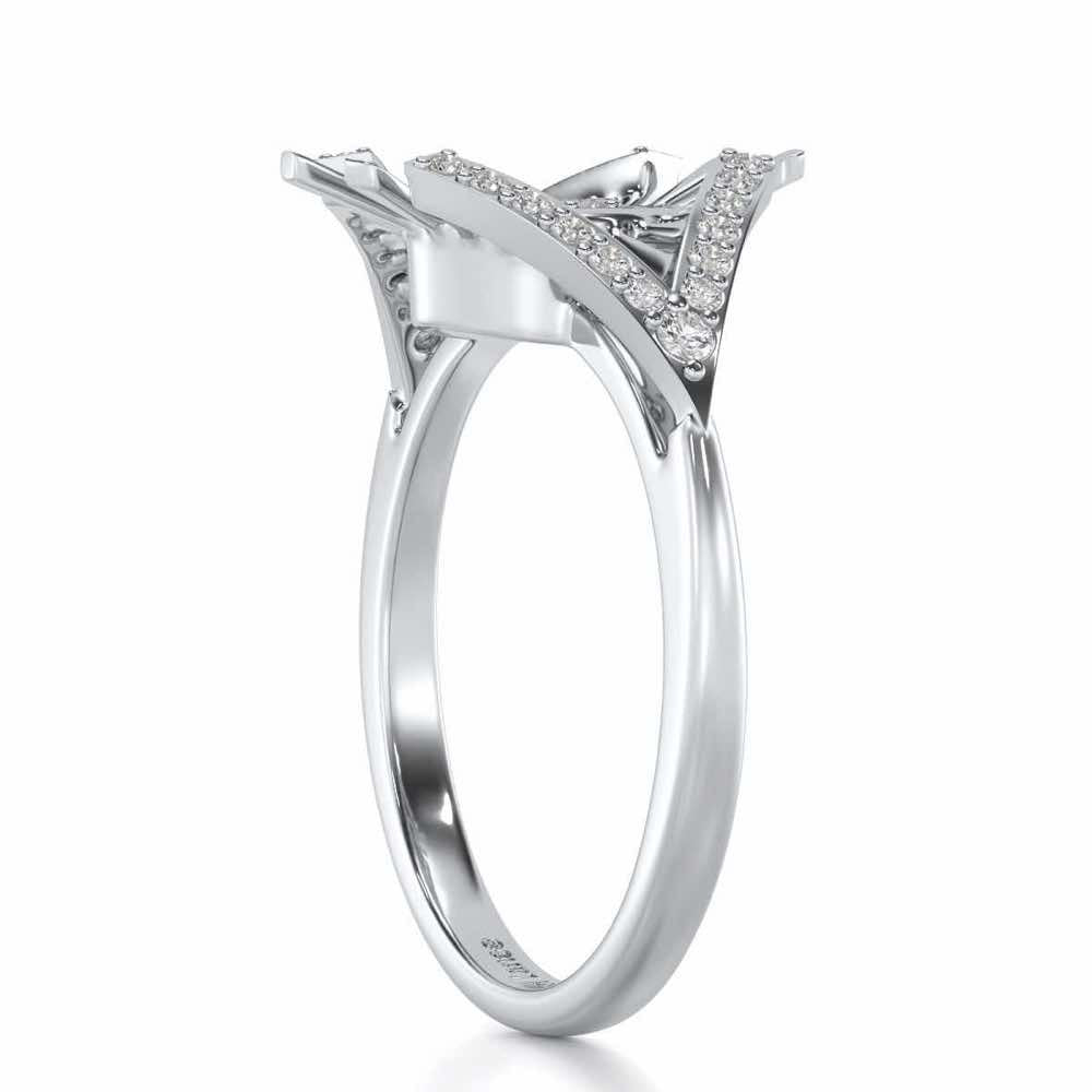 Majestic Charm Silver Ring - White Gold - Image 3