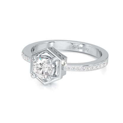 Majestic Luminescence Solitaire Ring - White Gold - Image 2
