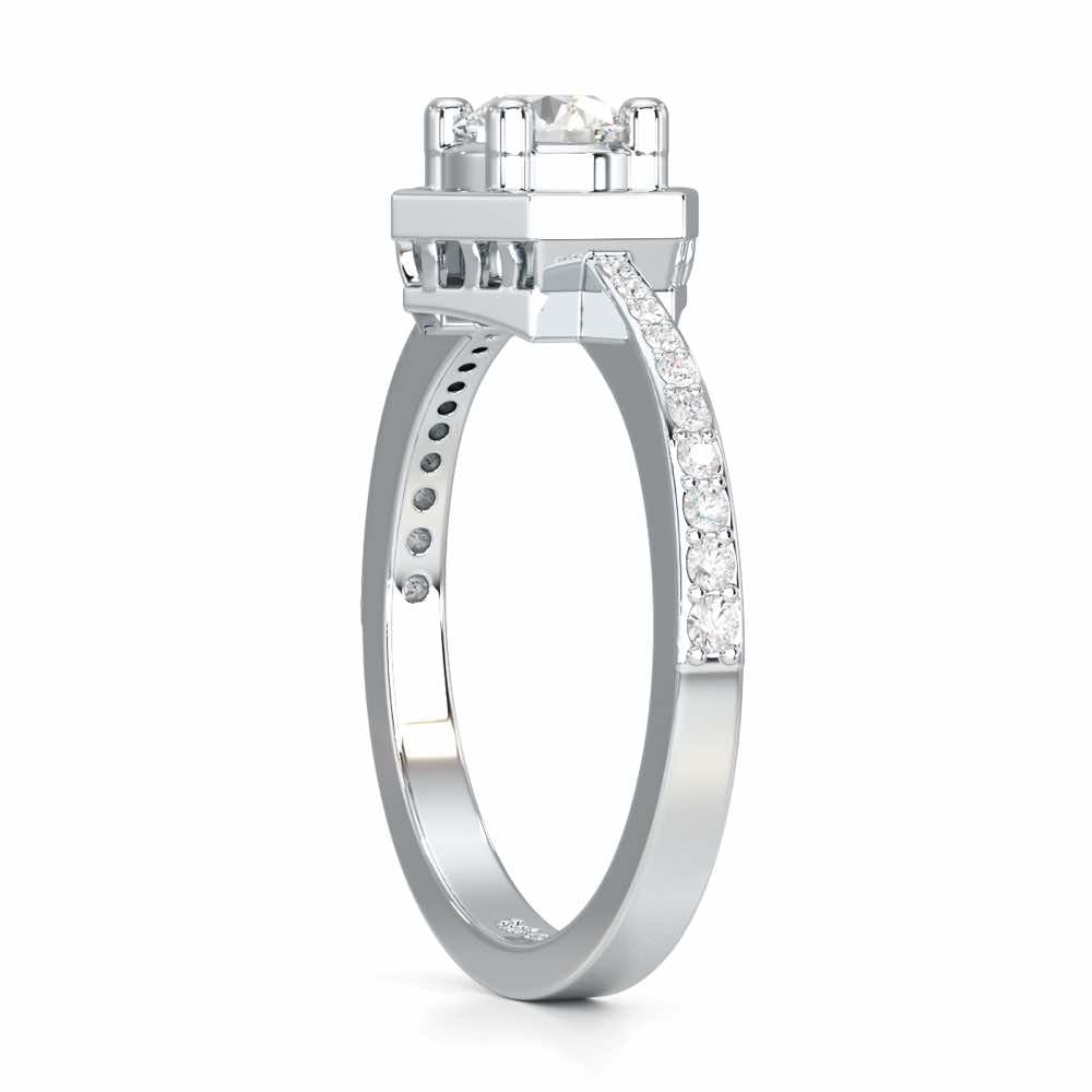 Majestic Luminescence Solitaire Ring - White Gold - Image 3