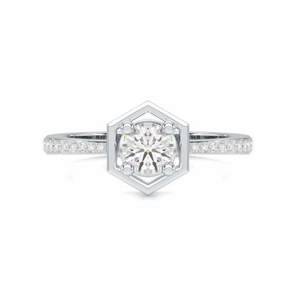 Majestic Luminescence Solitaire Ring - White Gold - Image 4