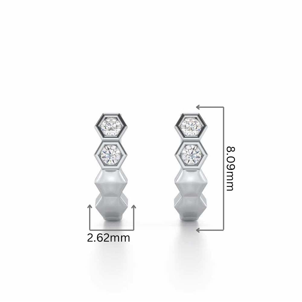 Majestic Marvel Silver Stud Earrings - White Gold - Image 2