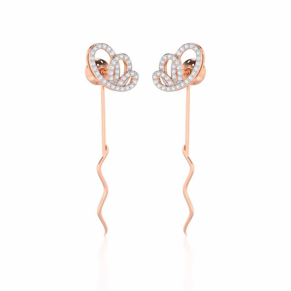 Majestic Mirage Silver Drop Earrings - Rose Gold - Image 1