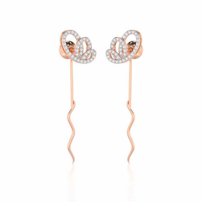 Majestic Mirage Silver Drop Earrings - Rose Gold - Image 1