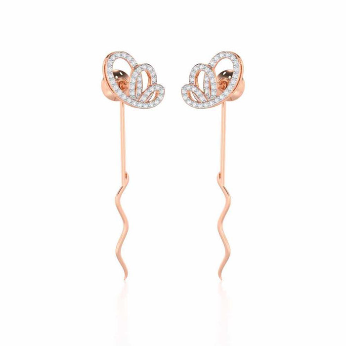 Majestic Mirage Silver Drop Earrings - Rose Gold - Image 1