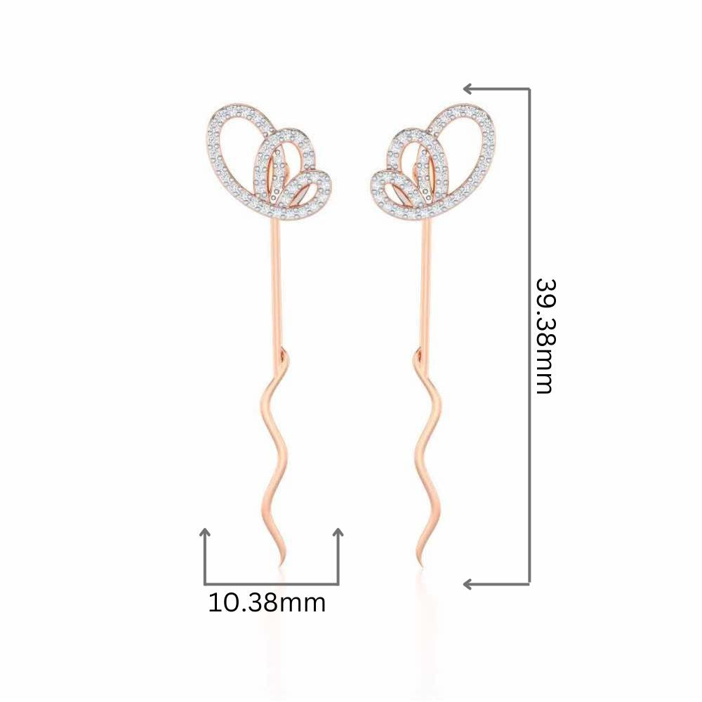 Majestic Mirage Silver Drop Earrings - Rose Gold - Image 2