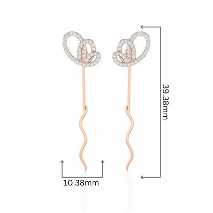 Majestic Mirage Silver Drop Earrings - Rose Gold - Image 2