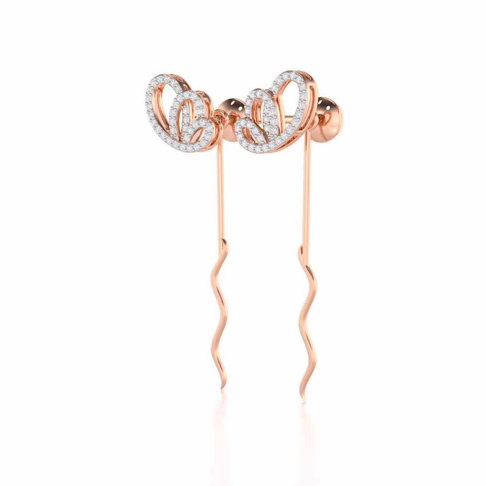 Majestic Mirage Silver Drop Earrings - Rose Gold - Image 3
