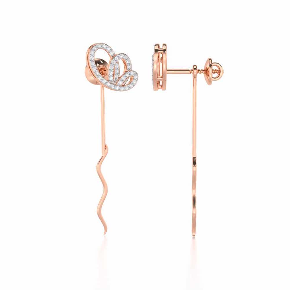 Majestic Mirage Silver Drop Earrings - Rose Gold - Image 4