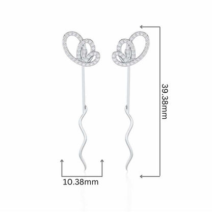 Majestic Mirage Silver Drop Earrings - White Gold - Image 2