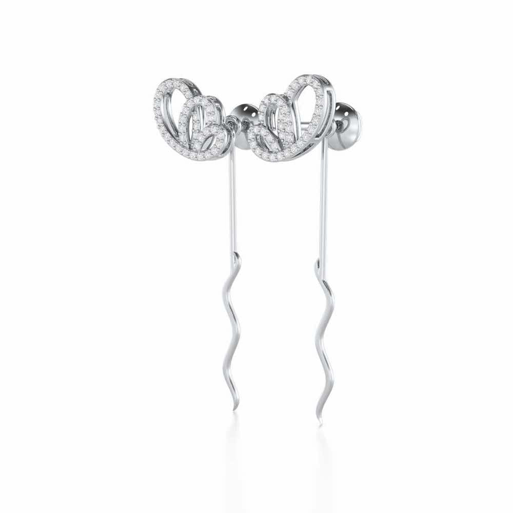 Majestic Mirage Silver Drop Earrings - White Gold - Image 3