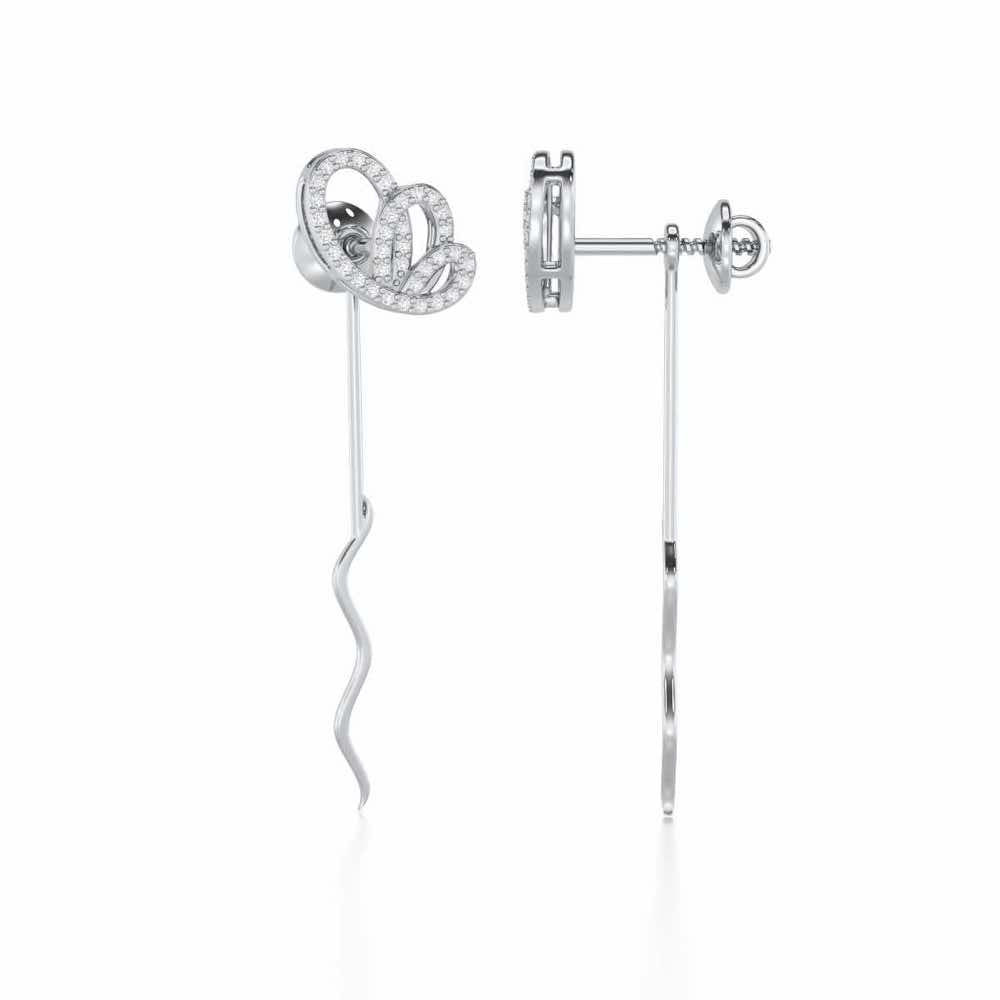 Majestic Mirage Silver Drop Earrings - White Gold - Image 4