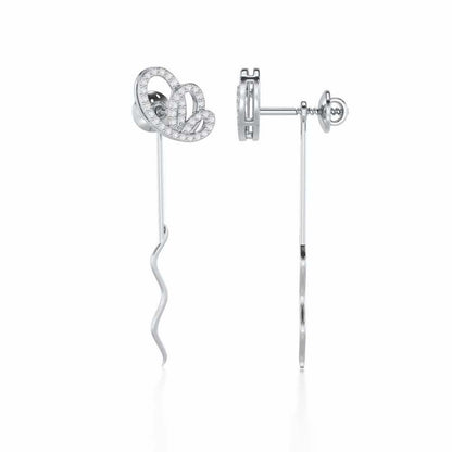 Majestic Mirage Silver Drop Earrings - White Gold - Image 4