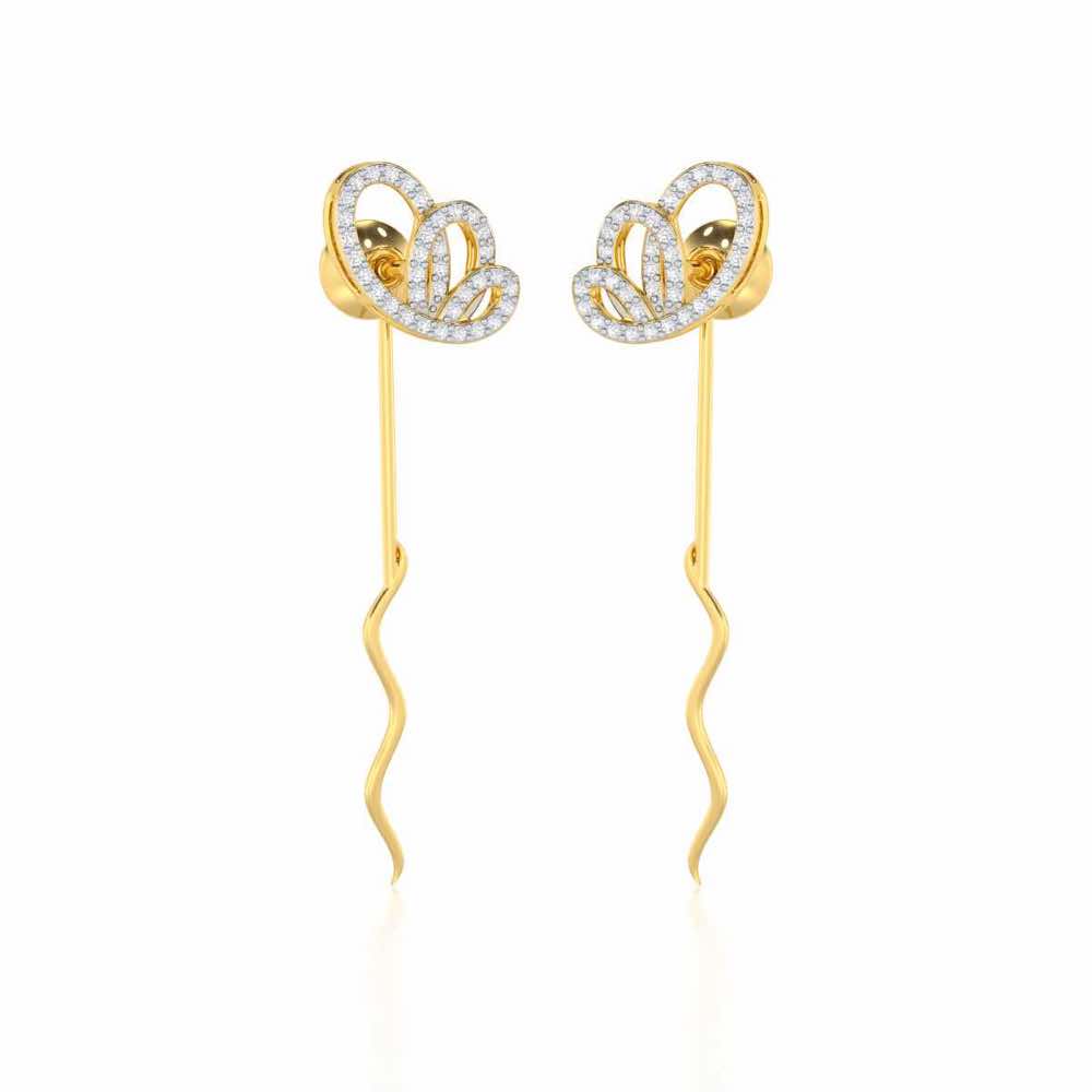 Majestic Mirage Silver Drop Earrings - Yellow Gold - Image 1