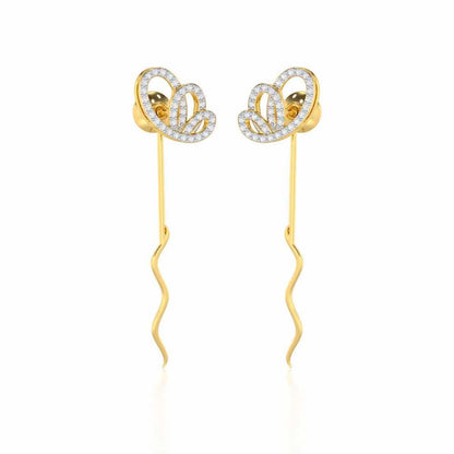 Majestic Mirage Silver Drop Earrings - Yellow Gold - Image 1
