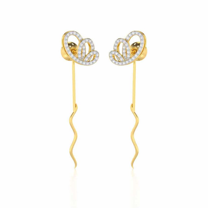 Majestic Mirage Silver Drop Earrings - Yellow Gold - Image 1