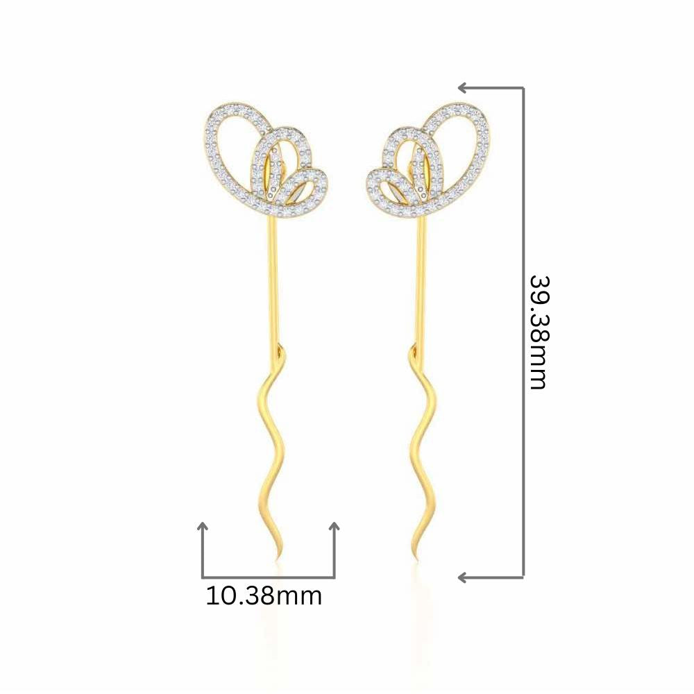 Majestic Mirage Silver Drop Earrings - Yellow Gold - Image 2